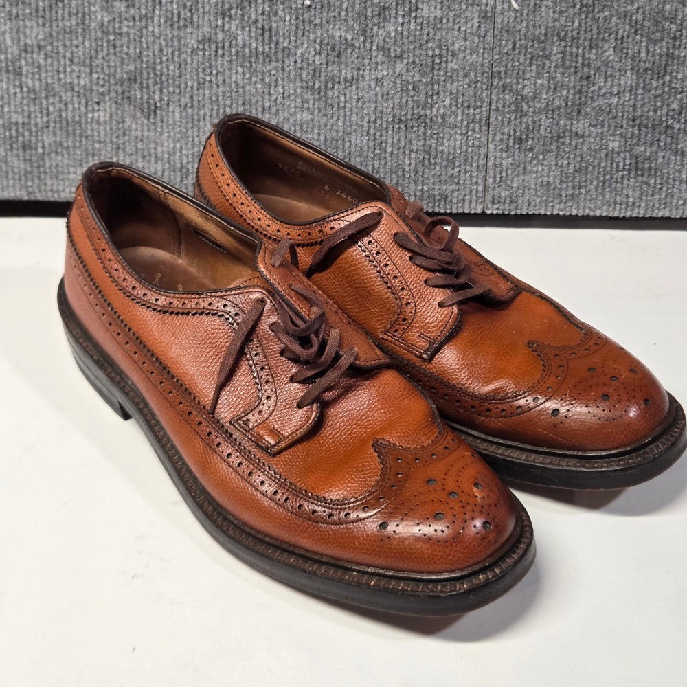 Hanover LB Sheppard Signatures Vintage Longwing Wingtip Brown Leather 9 E/C USA
